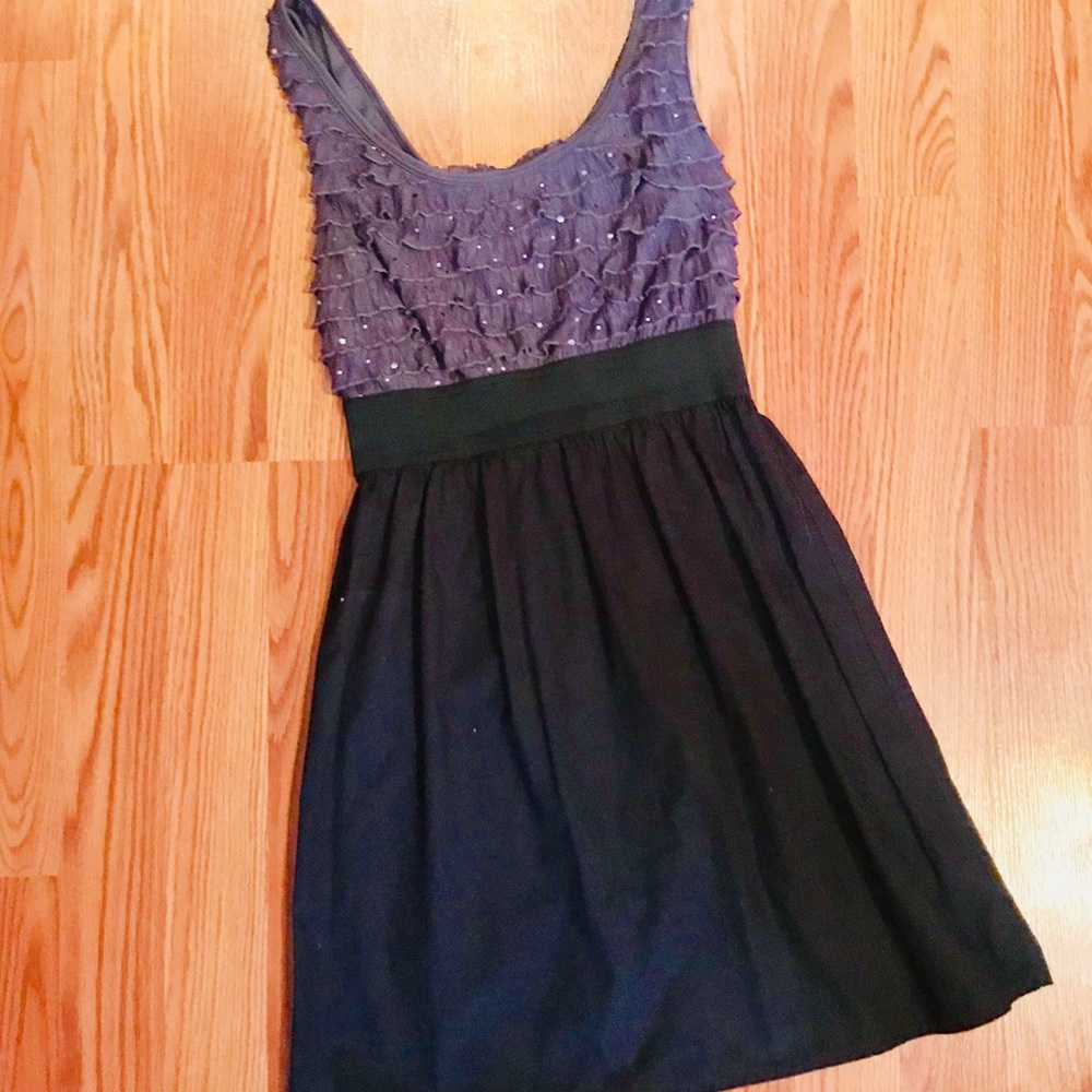 Black and Grey dress with sequins.